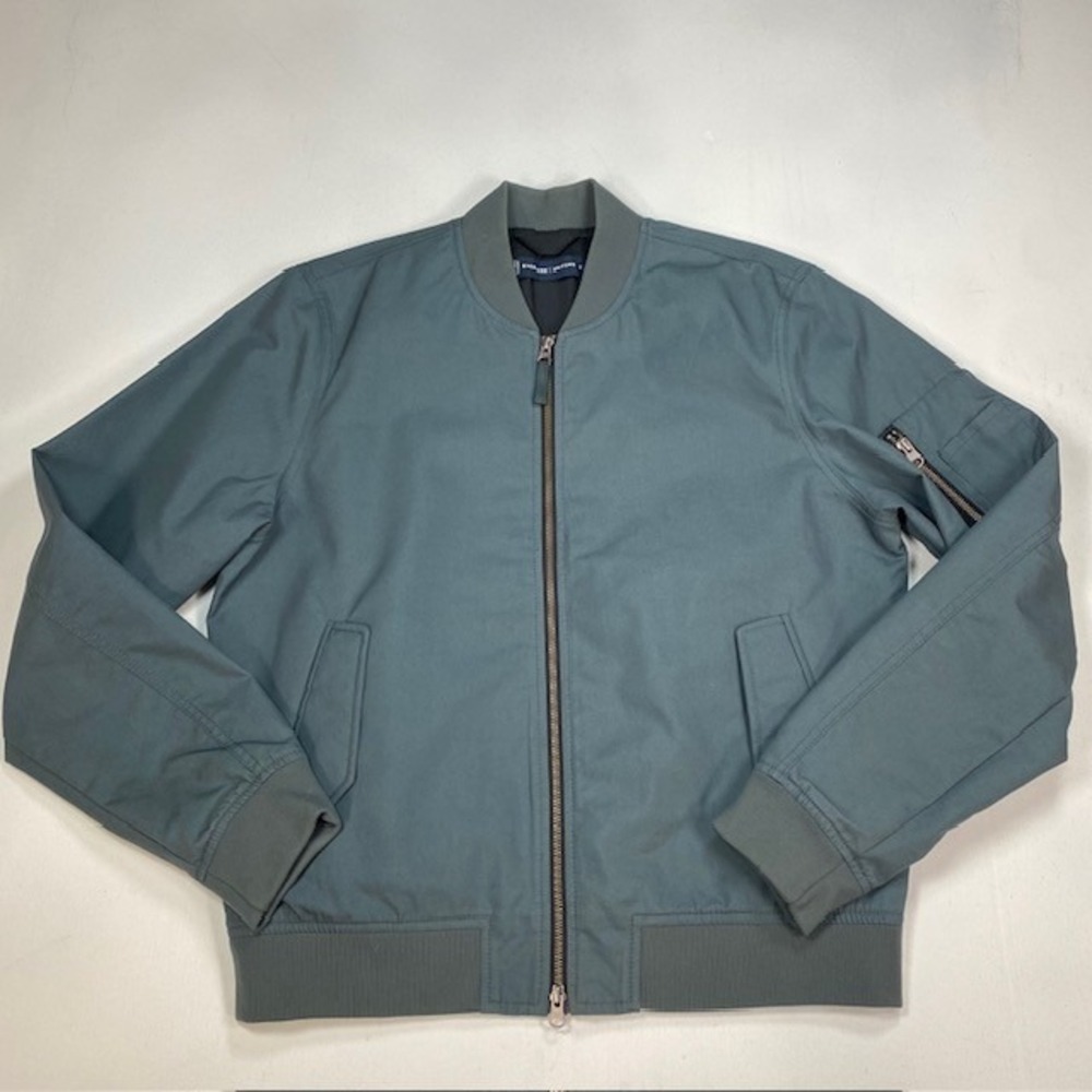 Everlane Uniform Bomber Jacket Mens Medium Slate Grey Full Zip Utility Pocket